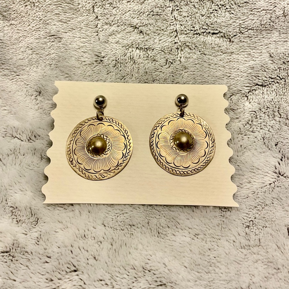 Silver Intricate Circle Earrings